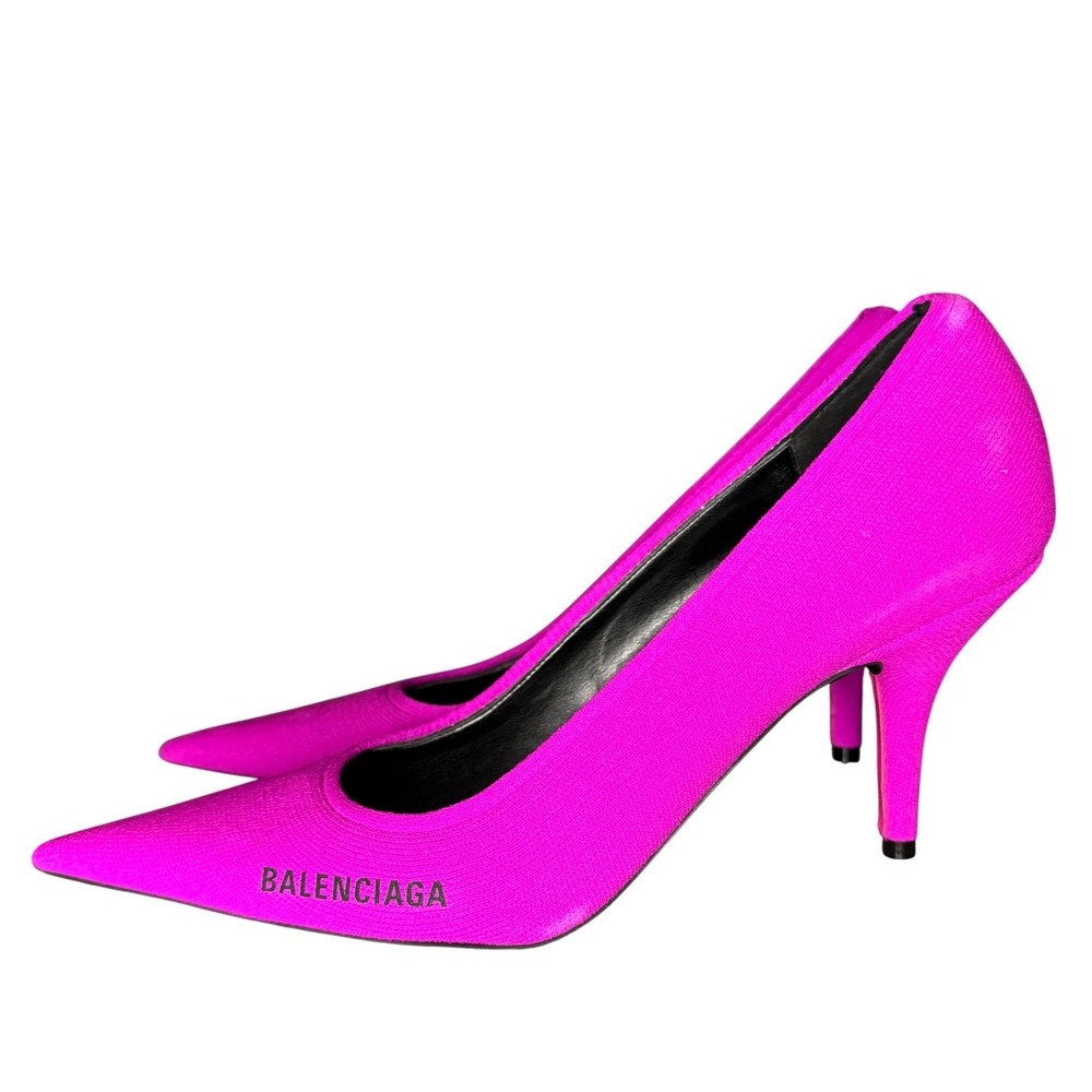 Balenciaga Hot‎ Pink Knife Logo Pointed Toe Pumps EU 39/US 8.5